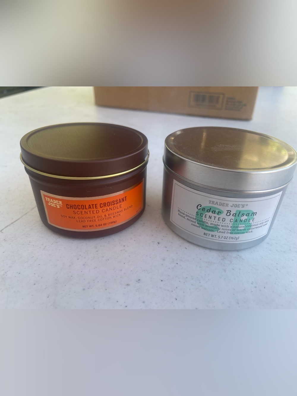 Chocolate Croissant & Cedar Balsam Scented Candle Duo -5.64 & 5.7 ounce